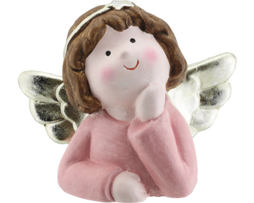 Dekoobjekt Engel-Oberkörper Keramik 10,5 x 7 x 9 cm rosa Dekorativer Engel mit Flügeln