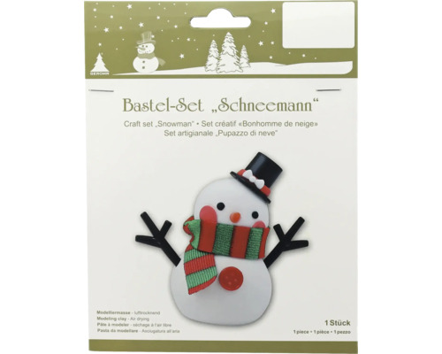 Bastelset Schneemann mit Modellier-Knete und Zubehör