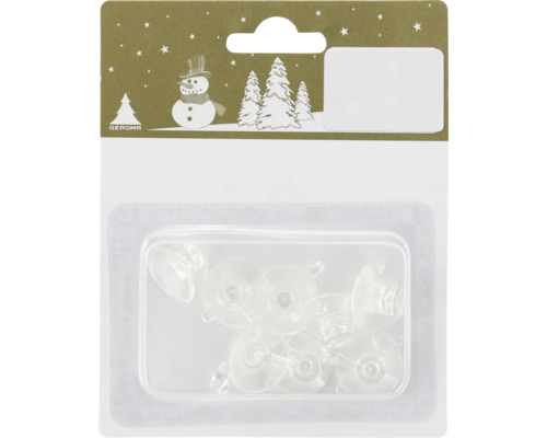 Saugnäpfe mit Haken Kunststoff Ø 5 cm transparent 8 Stück Kunststoff-Saugnäpfe im Paket