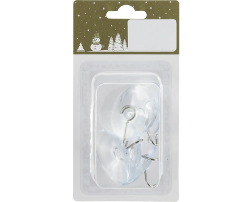 Saugnäpfe mit Haken Kunststoff Ø 3,5 cm transparent 6 Stück Saugnäpfe mit Haken in Verpackung