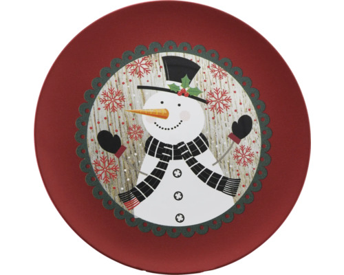 Teller mit Schneemannmotiv für festliche Tischdekoration