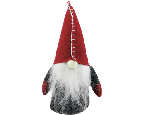 Dekorativer Wichtel mit roter Mütze und weißem Bart als Weihnachtsdekoration
