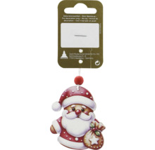 Santa Claus Christmas tree decoration on packaging