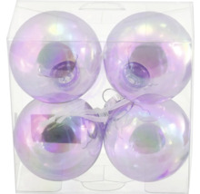 Vier Christbaumkugeln im Karton