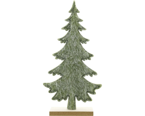 Aufsteller Tannenbaum Filz 16,5 x 4 x 31 cm grün Dekorativer Tannenbaum aus Filz auf Holzsockel