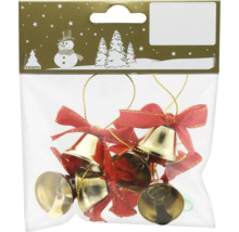 Weihnachtsglocken mit roter Schleife in Verpackung