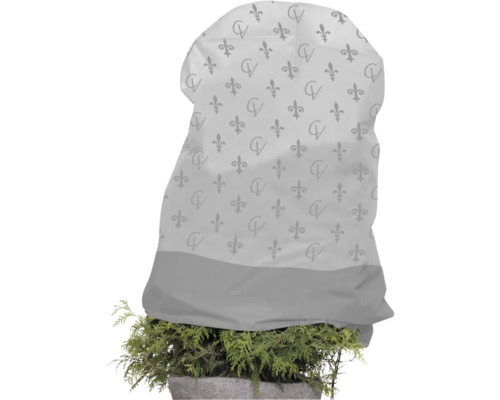 Pflanzenschutzhaube mit Muster über einer Pflanze im Topf