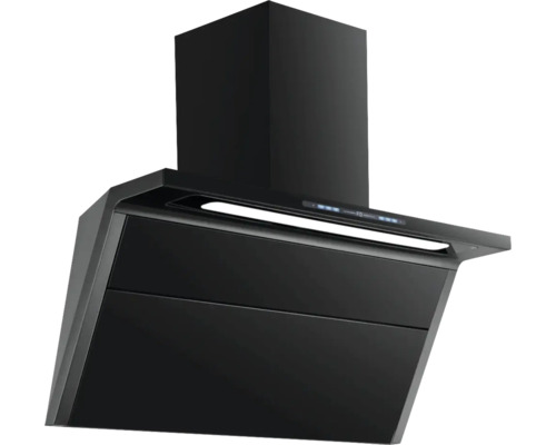 Schwarze Dunstabzugshaube zur Wandmontage in der Küche