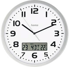 Analoge Wanduhr mit Datums- und Temperaturanzeige