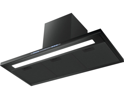 Schwarze Dunstabzugshaube mit Beleuchtung für die Küche