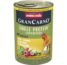 Animonda Gran Carno Single Protein Hundefutter Dose mit Huhn, Spinat, Himbeeren und Kürbiskernen