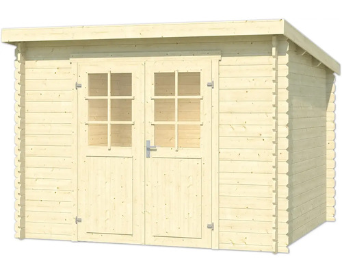 Gartenhaus aus Holz mit Doppeltür und Fenstern