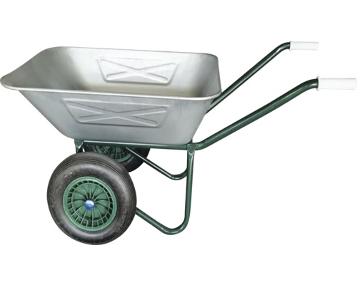 Schubkarre mit Metallwanne und zwei Rädern