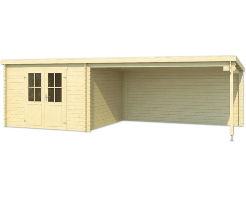 Holzgartenhaus mit Doppeltür und Vordach