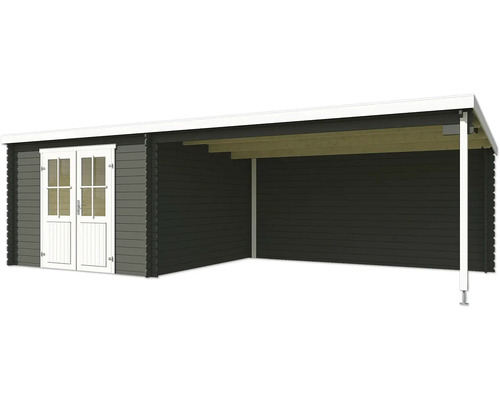 Holzgartenhaus mit Vordach und Doppeltür