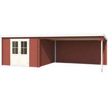 Holzgartenhaus mit Doppeltür und Carport