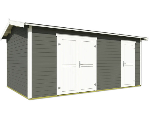 Gartenschuppen aus Holz mit Doppeltür und Einzeltür