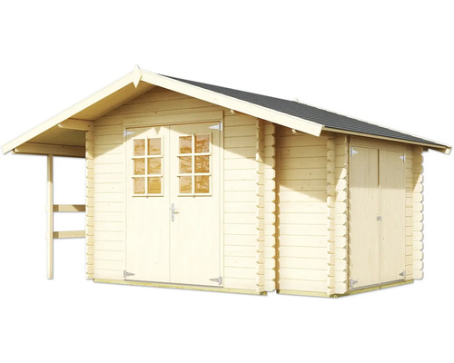 Holzgartenhaus mit Doppeltür und Vordach