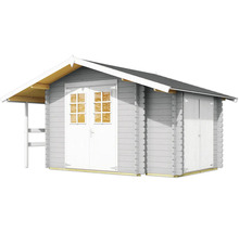Gartenhaus aus Holz mit Doppeltür und Vordach