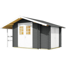 Gartenhaus aus Holz mit Doppeltür und Vordach