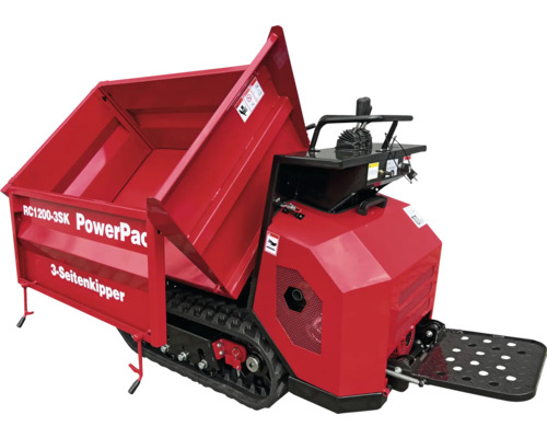 Roter Kettendumper für den Transport von Materialien