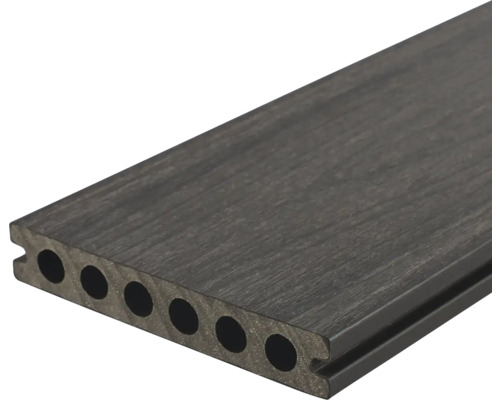 Handmuster zu Konsta WPC Terrassendiele Nativo Hohlkammerprofil beschichtet 138 x 23 mm Eiche dunkelgrau Terrassendiele aus Holzverbundwerkstoff mit Hohlkammern