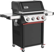 Weber Spirit Gasgrill mit Seitentisch und vier Rädern