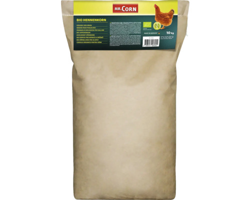 Geflügelfutter Mr. Corn Bio Hennenkorn 10 kg, Hühnerfutter mit Muschelschrot Mr. Corn Bio Hennenkorn 10 Kilogramm Sack