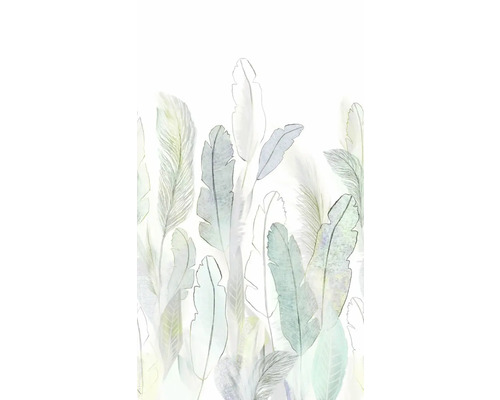 Fototapete Digitaldruck Vlies A73501 Scarlet bunt 3-tlg. 280 x 159 cm Illustration von tropischen Blättern für Wandgestaltung