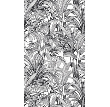 Schwarz-weiße Tapete mit Palmenmuster