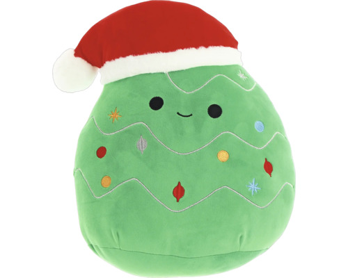 Weihnachtsbaumförmiges Plüschtier mit Weihnachtsmütze