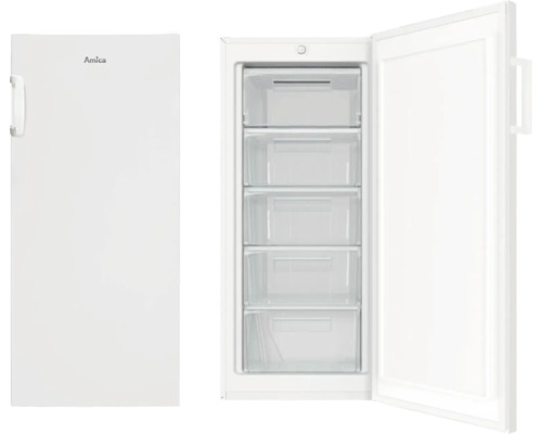Gefrierschrank Amica GS 321 130 W BxHxT 54 x 125,9 x 55 cm Amica Gefrierschrank mit Schubladen, Tür geöffnet und geschlossen dargestellt