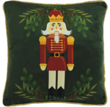 Kissen mit Nussknacker Motiv und Blätter Design