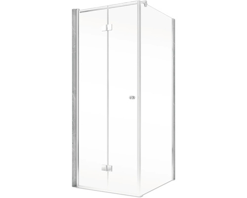 Quadratische Duschkabine mit Drehtür