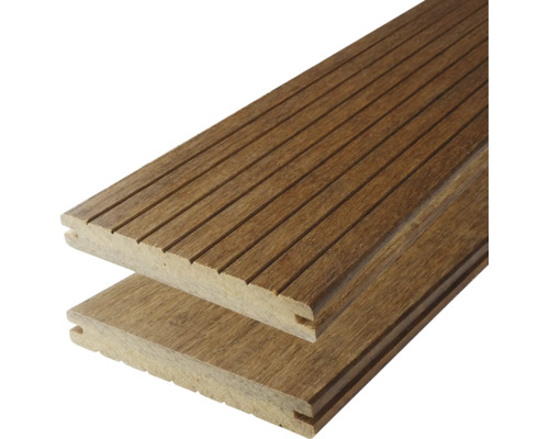 Handmuster zu Konsta Terrassendiele Bambus Vollprofil geriffelt/glatt 1860 x 139 x 18 mm hellbraun Handmuster zu Konsta Terrassendiele Bambus Vollprofil geriffelt/glatt 1860 x 139 x 18 mm hellbraun