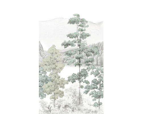 Tapete mit Waldlandschaft und Bäumen