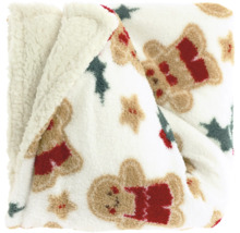 Weiche Kuscheldecke mit Lebkuchenmann- und Sternmotiven
