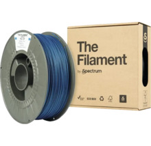 Spule mit blauem 3D-Druckfilament aus PLA CF und Verpackung