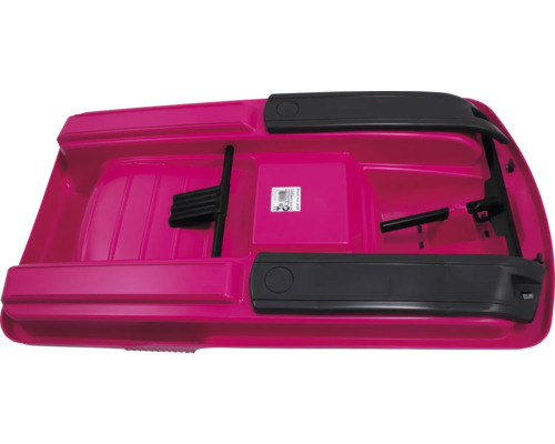 Kunststoffschlitten mit Lenkrad und Bremse