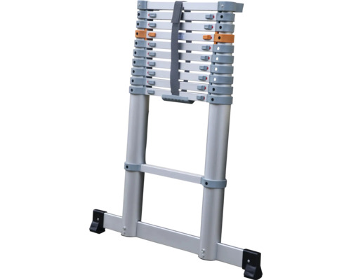 Teleskopleiter aus Aluminium in zusammengeklapptem Zustand