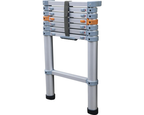 Zusammengeklappte Teleskopleiter aus Aluminium