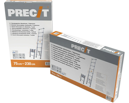 Teleskopleiter Aluminium, 7 Sprossen im Karton