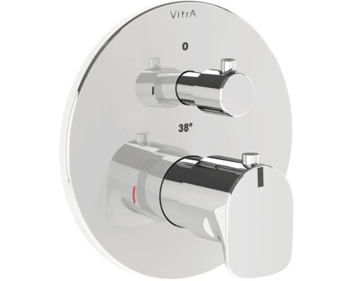 VitrA Badewannenarmatur Unterputz ROOT ROUND chrom ohne Unterputzgrundkörper A42694EXP Vitra Waschtischarmatur mit zwei Griffen zur Temperatur- und Wassermengenregulierung