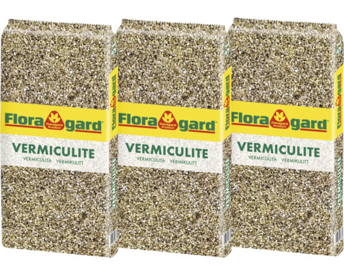 Bodenhilfsstoff Vermiculite Floragard 3x 5L, optimiert die Wasserspeicherung, natürliche Barriere gegen Trauermücken, Wachstumsboost und sicheres Brutsubstrat für Reptilien Drei Säcke Floragard Vermiculite zur Bodenverbesserung
