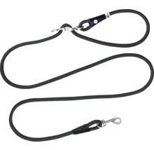Schwarze Hundeleine aus Seil mit Karabinerhaken und Handschlaufe
