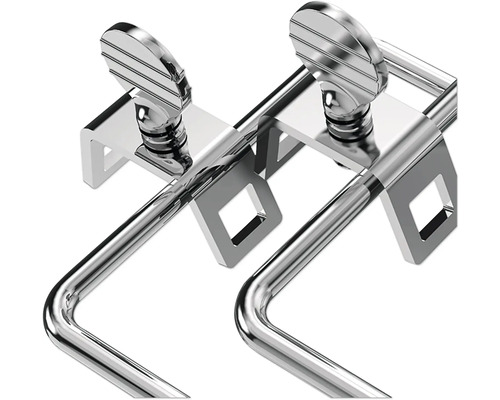 Befestigungselemente aus Metall mit Schrauben für eine Heizkörperhalterung