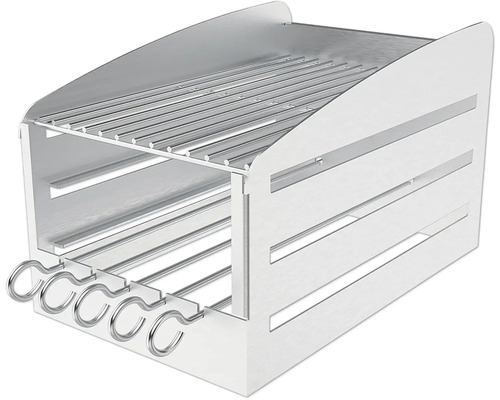 Grillaufsatz aus Edelstahl mit Spießen