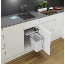 Einbaumülleimer VS ENVI 12 l silber grau