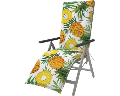Gartenliegenauflage mit Ananas Muster auf einer Liege