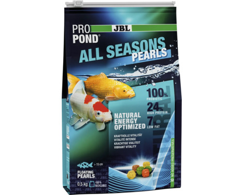 JBL Pro Pond All Seasons Pearls Fischfutter, 0,5 Kilogramm Packung